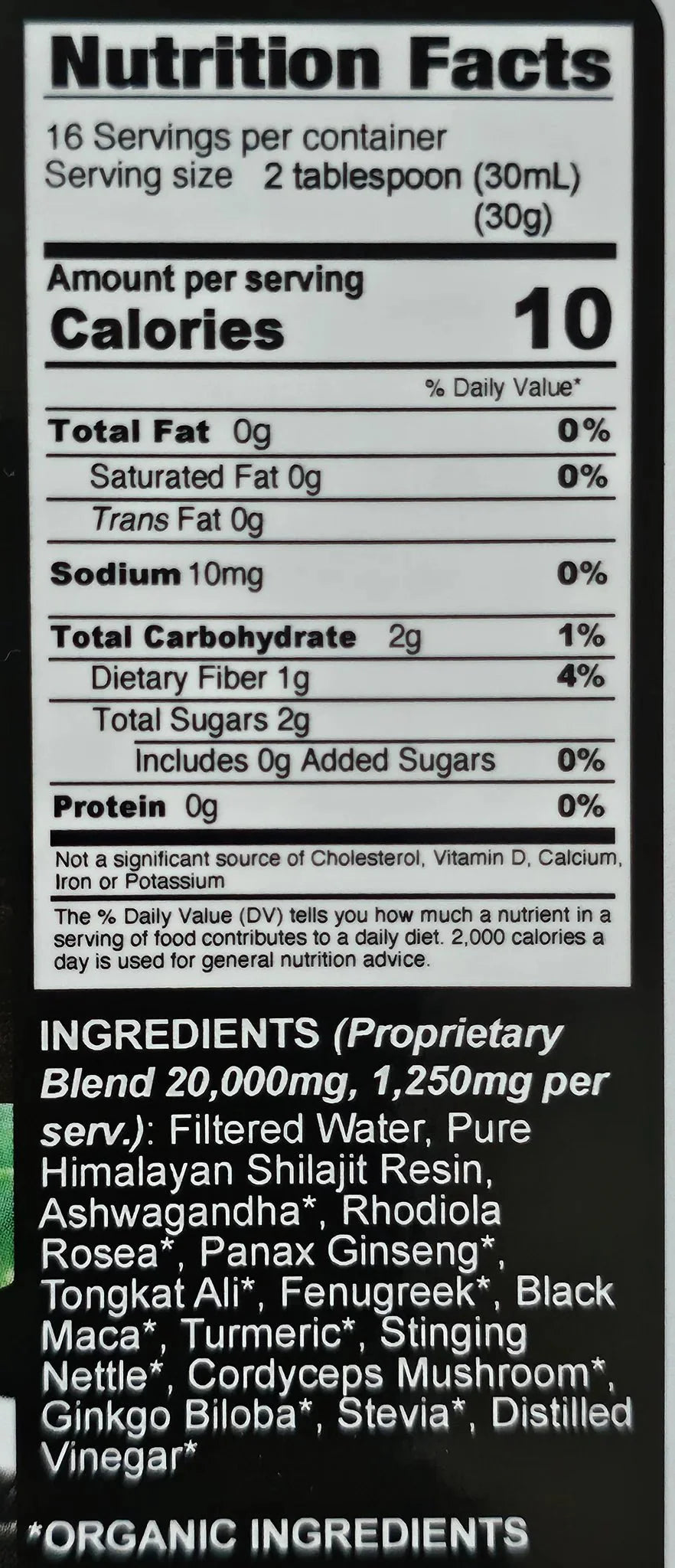 Multifunction Energy Boost: Shilajit, Ashwagandha, Rhodiola, Ginseng Mix. Extra Strength 16 oz